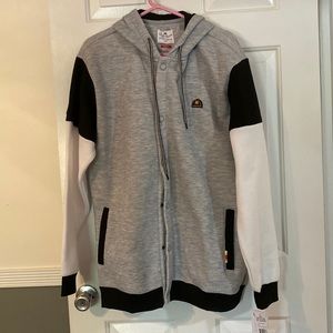 Ditch plains mens fleece hooded button up jacket.size XL. NWT.